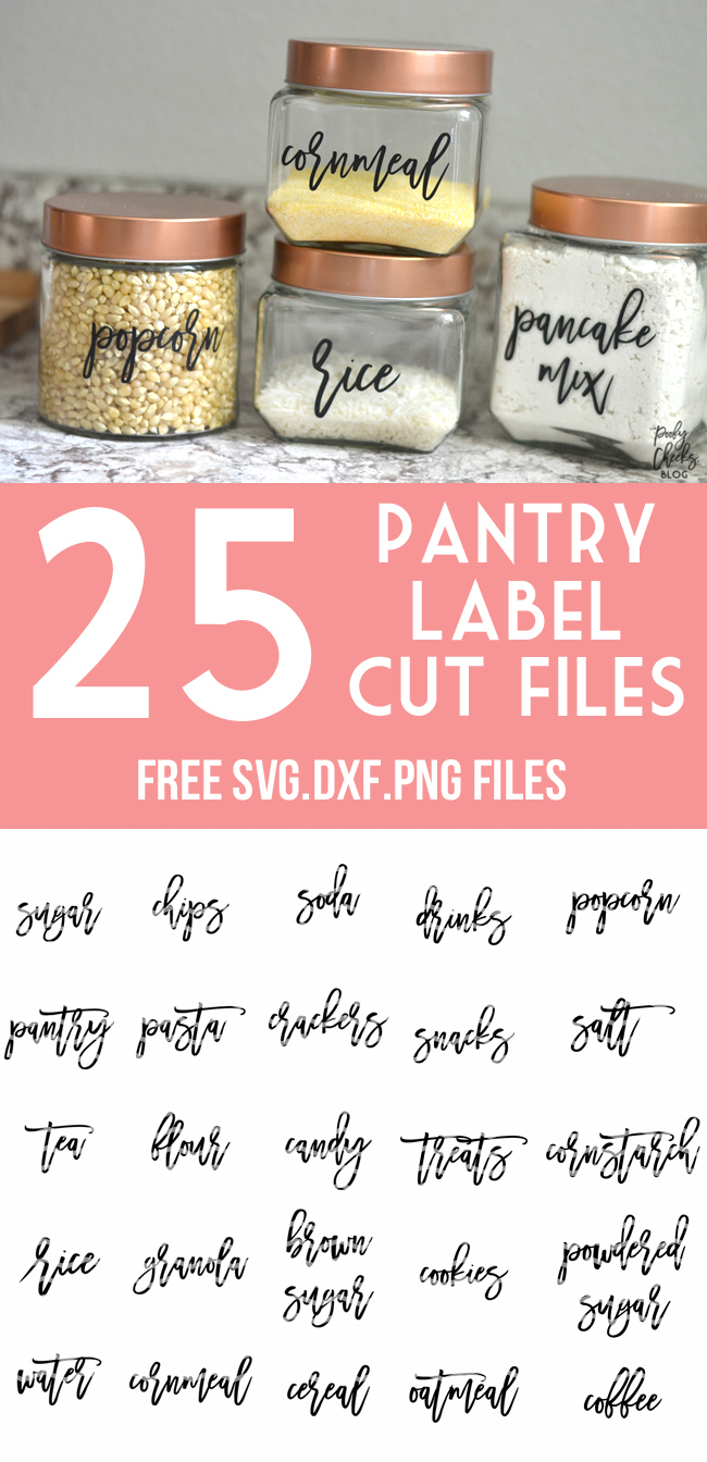 Pantry Label Cut Files Svg Dxf And Png Files For Silhouette And