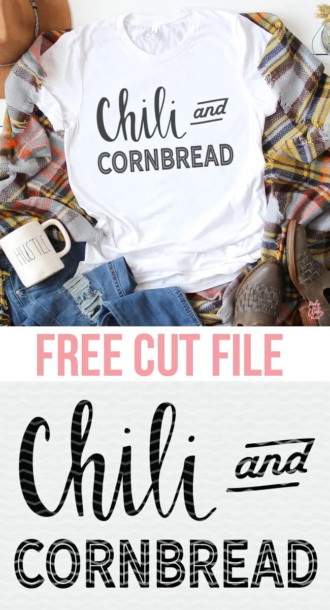 Chili and Cornbread Cut File - Free cut file from PoofyCheeks.com for Silhouete and Cricut #silhouette #cricut #cutfile