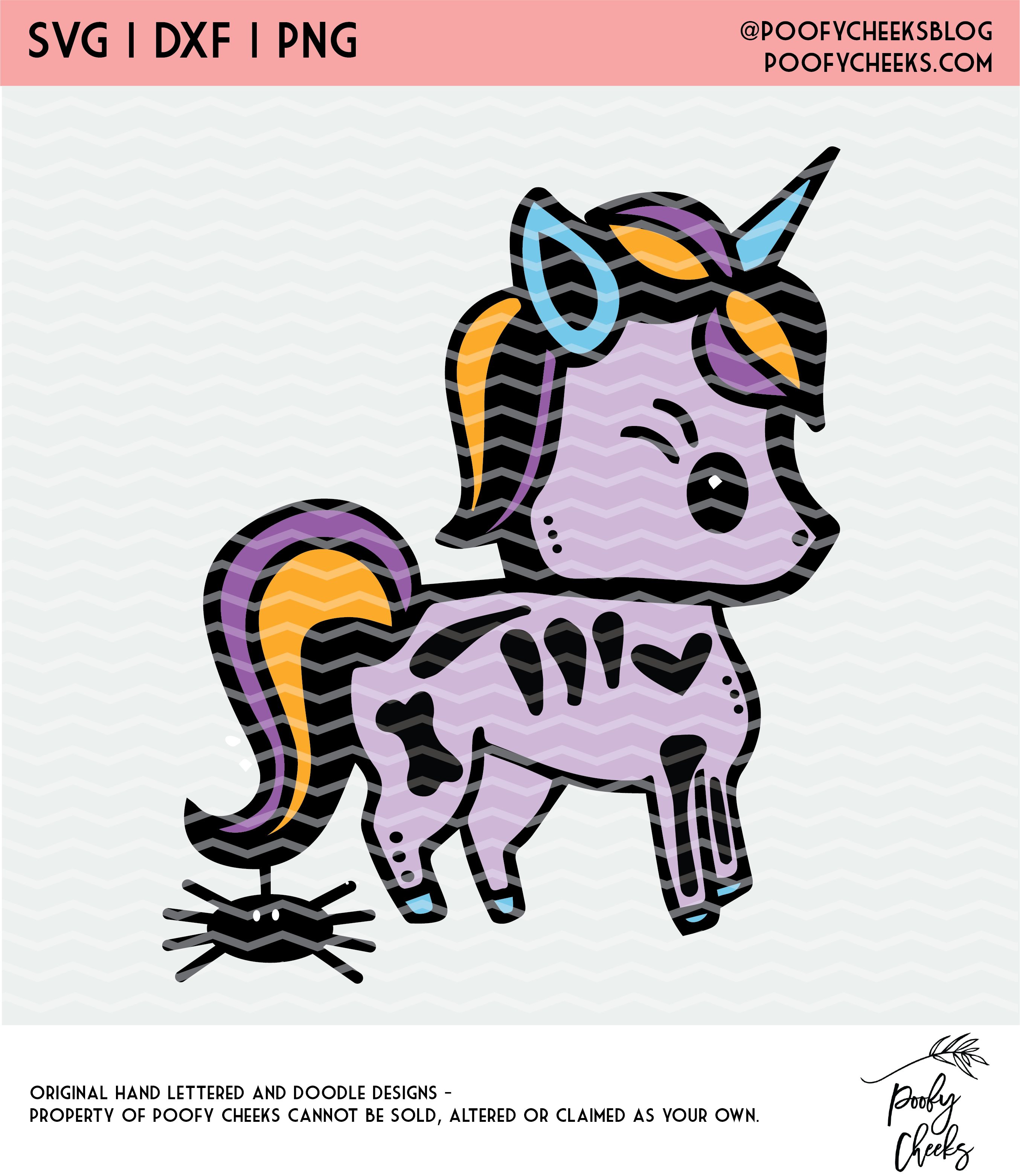 Skeleton Unicorn Cut File - FREE SVG, DXF and PNG - Poofy Cheeks