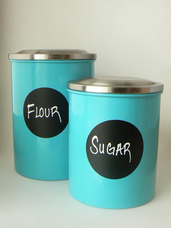 Adhesive Chalkboard Vinyl is great for labeling items in the kitchen.