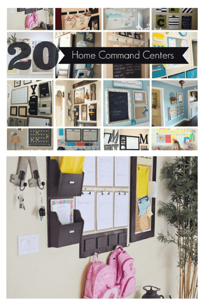 20 Home Command Centers to keep your entryway organized. No more chasing down shoes, coats, bags and homework.