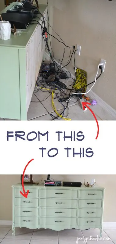 Keep those pesky electronic cords hidden - find out the solution to hiding electronic cords.