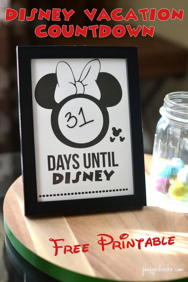Disney Vacation Countdown - Free Printable Minnie