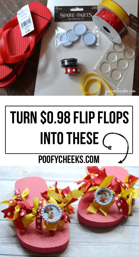 Disney Ribbon Flip Flops - Poofy Cheeks