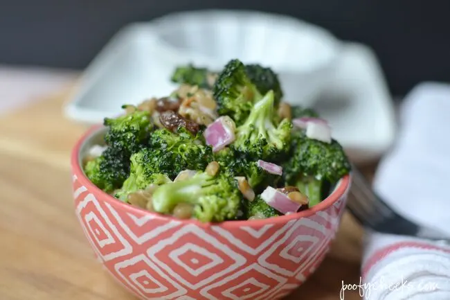 Broccoli Salad Recipe - Bacon bits and mayonnaise dressing make it so delicious.