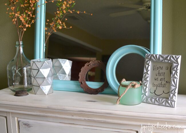 Faux Mantel Redo - Before and After with Chalk Paint and Shelving