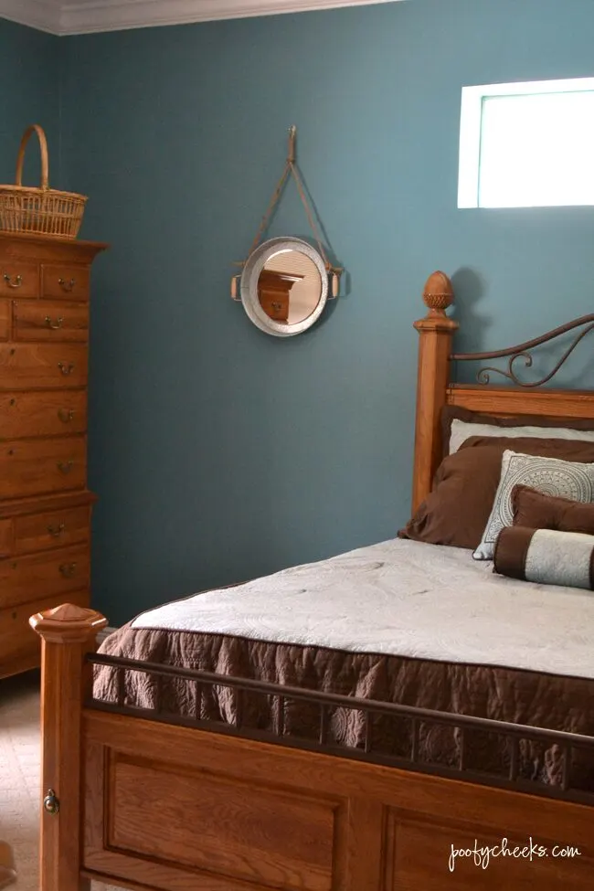 Master Bedroom Redo Before & After using BEHR Blue Clay Paint