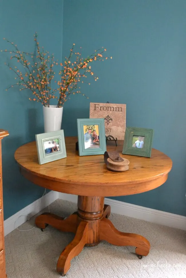 Master Bedroom Redo Before & After using BEHR Blue Clay Paint