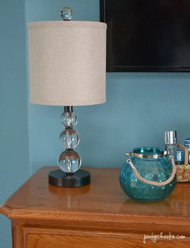 Master Bedroom Redo Before & After using BEHR Blue Clay Paint