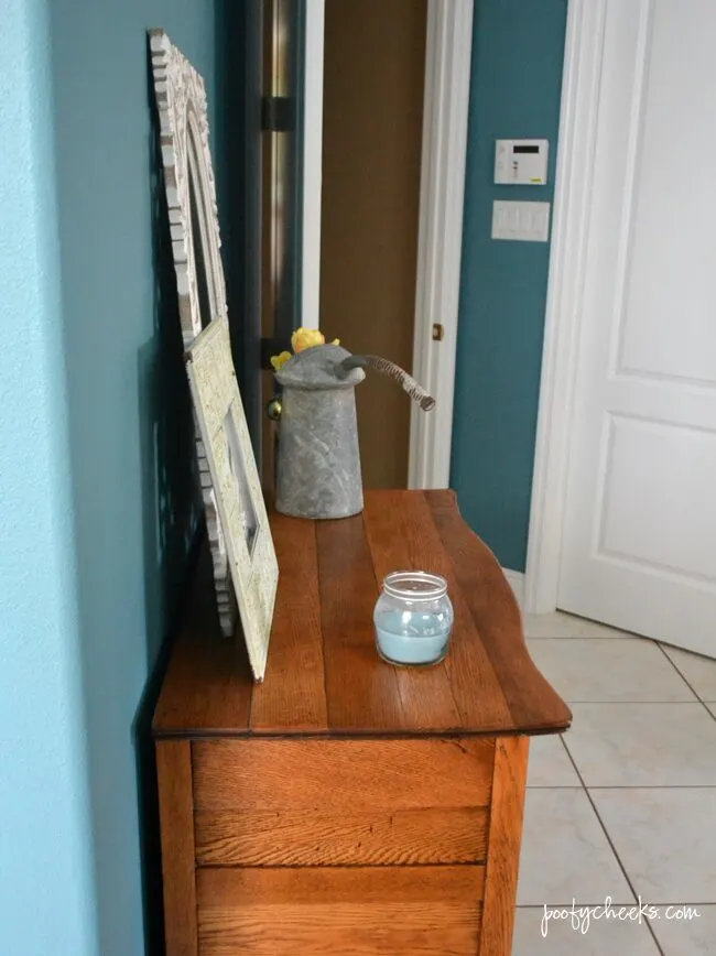 Master Bedroom Redo Before & After using BEHR Blue Clay Paint