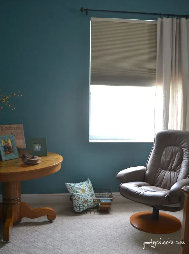 Master Bedroom Redo Before & After using BEHR Blue Clay Paint