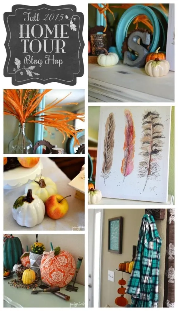 Visit our home decorated in aqua and oranges - Fall Blog Home Tour @poofycheeksblog