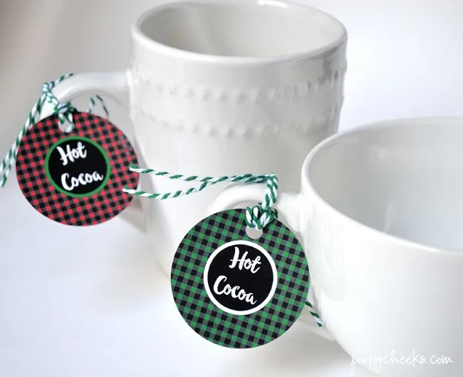 Buffalo Plaid Hot Cocoa Bar Printables - Set up an easy hot chocolate bar with printables.