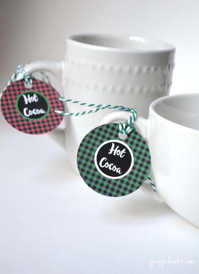 Buffalo Plaid Hot Cocoa Bar Printables - Set up an easy hot chocolate bar with printables and International Deligh Heat and Drink