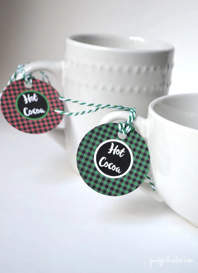 Buffalo Plaid Hot Cocoa Bar Printables - Set up an easy hot chocolate bar with printables and International Deligh Heat and Drink