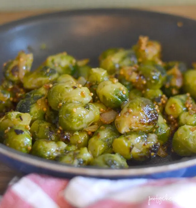 Side Dish Recipe - Roasted Brussel Sprouts with Honey Mustard Glaze