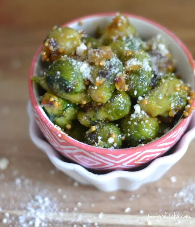 Side Dish Recipe - Roasted Brussel Sprouts with Honey Mustard Glaze