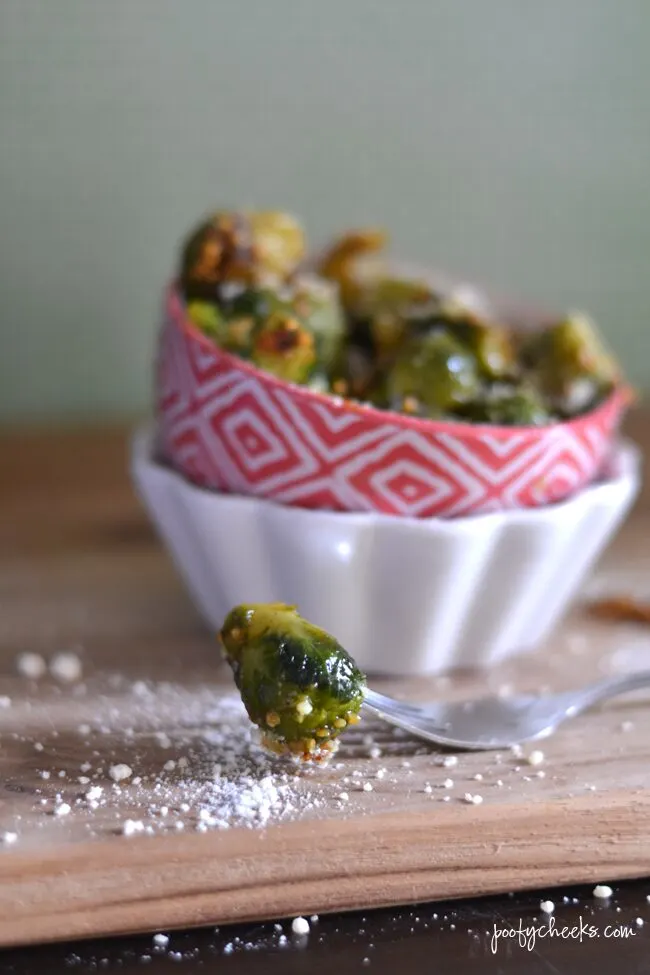 Side Dish Recipe - Roasted Brussel Sprouts with Honey Mustard Glaze