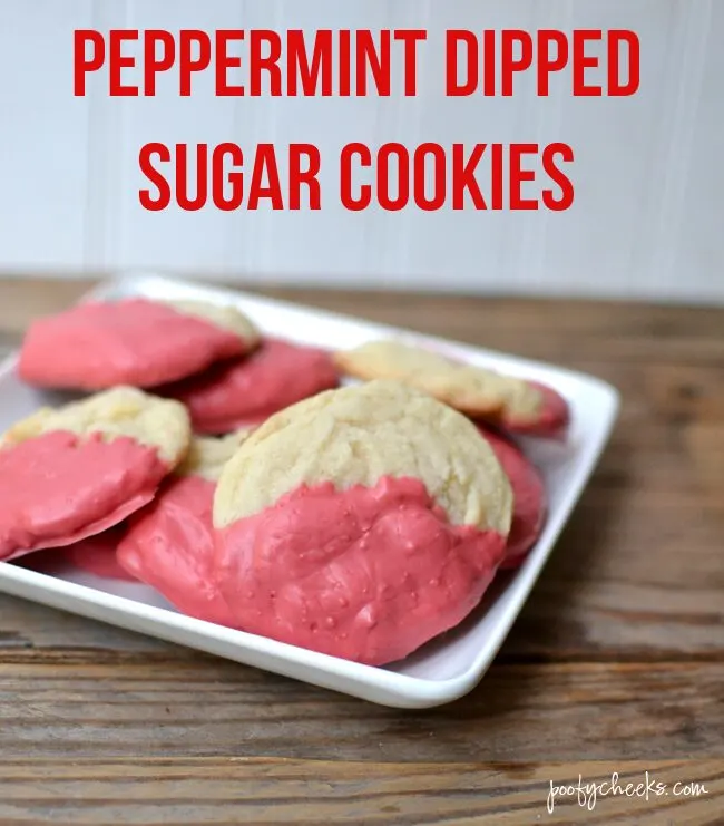 Easy Peppermint Dipped Sugar Cookie Recipe