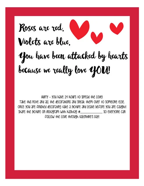 Free Valentine's Day Heart Attack Challenge Printable Letter