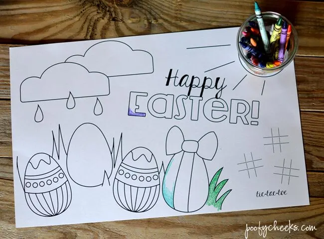 Free printable placemat for Easter dinner - a kids table MUST!