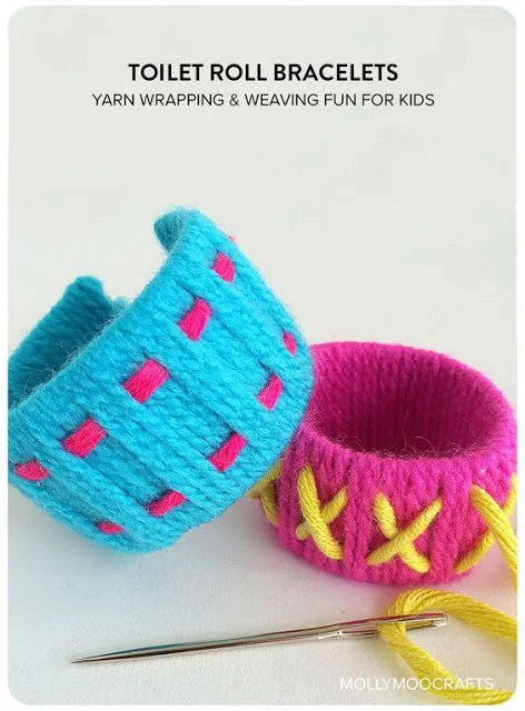 http://mollymoocrafts.com/toilet-roll-crafts-bracelets/