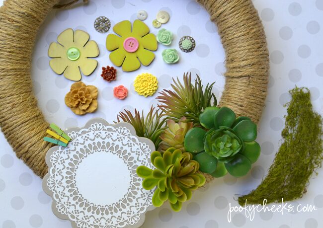 Craft a Wreath with Fake Succulent Plants for Spring and Summer