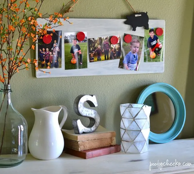 Farmhouse Style Magnetic Photo Board Tutorial - Great Photo Gift Idea