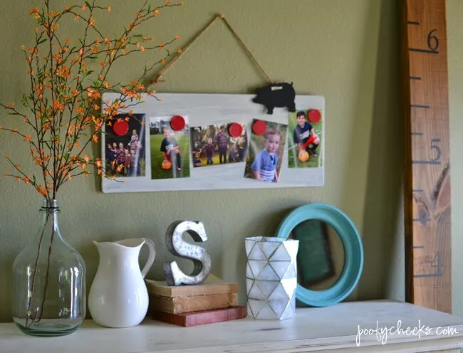 Farmhouse Style Magnetic Photo Board Tutorial - Great Photo Gift Idea