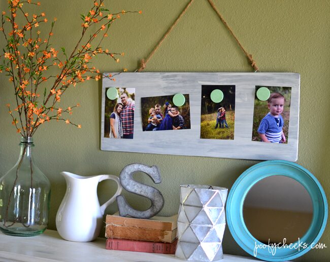 Farmhouse Style Magnetic Photo Board Tutorial - Great Photo Gift Idea