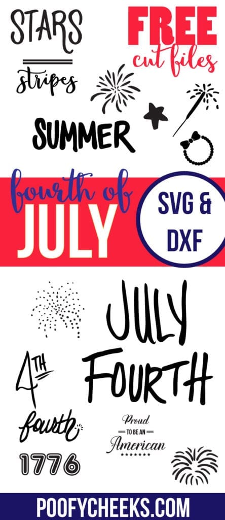Free SVG and DXF Fourth of July cut files.