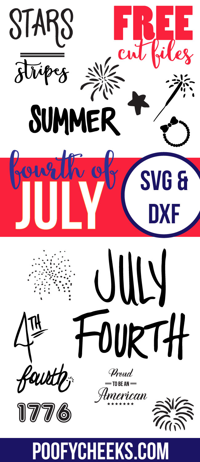 Free SVG and DXF Fourth of July cut files. Vector Files to use with Silhouette Cameo and Cricut.