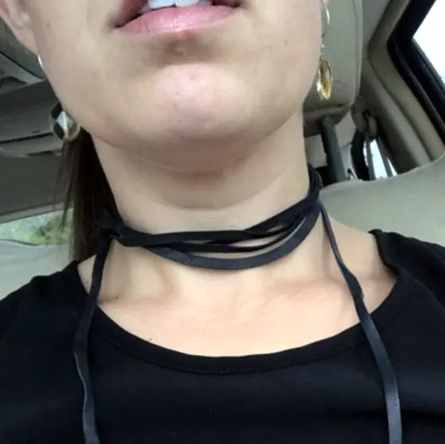 Leather Choker Necklace DIY