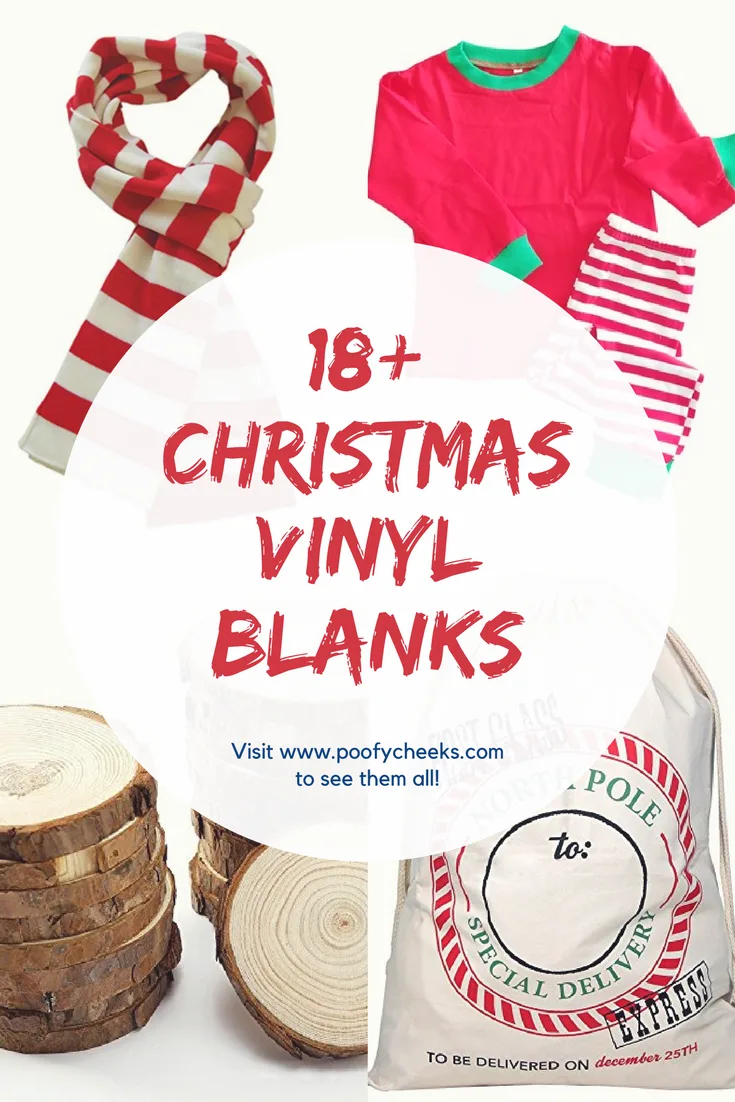 18+ Christmas Vinyl Blanks for Cricut and Silhouette Creations.