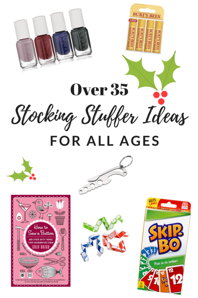 Over 35 Stocking Stuffers - Ideas for all ages. 