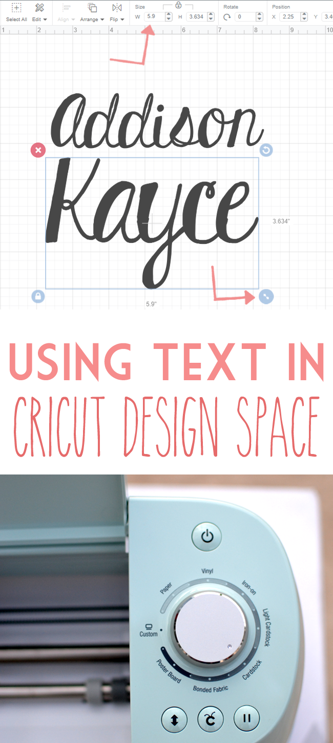 Creating text designs and welding cursive fonts in Cricut Design Space.
