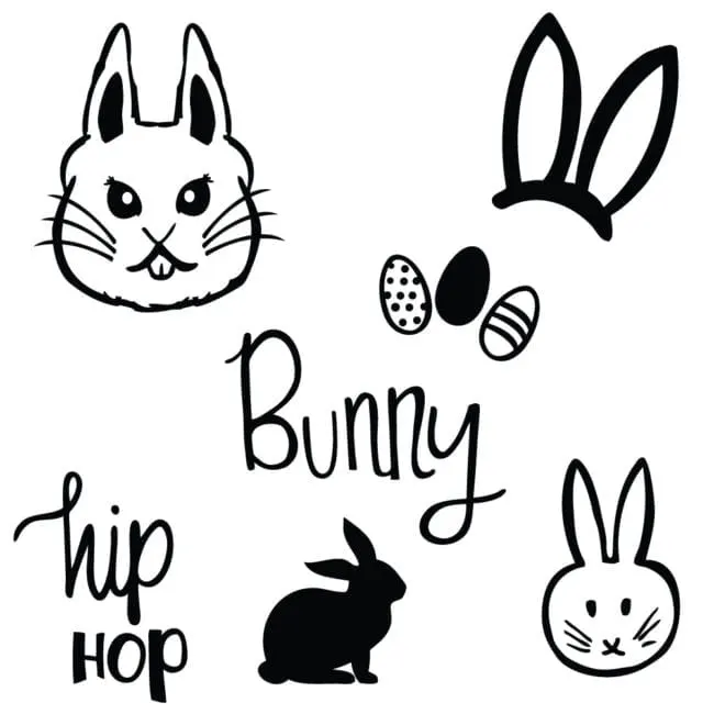 Easter Bunny Cut Files - free SVG and DXF files for use with Silhouette and Cricut machines.