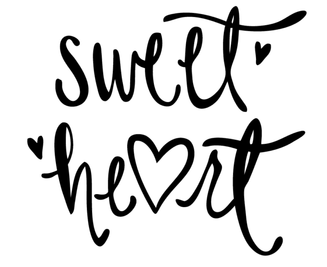 Sweet Heart Cut File. Free SVG and DXF cut file for silhouette and cricut machines.