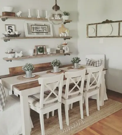 Vote on the Farmhouse Dining Room for our home. How will we finish our raw wood table?