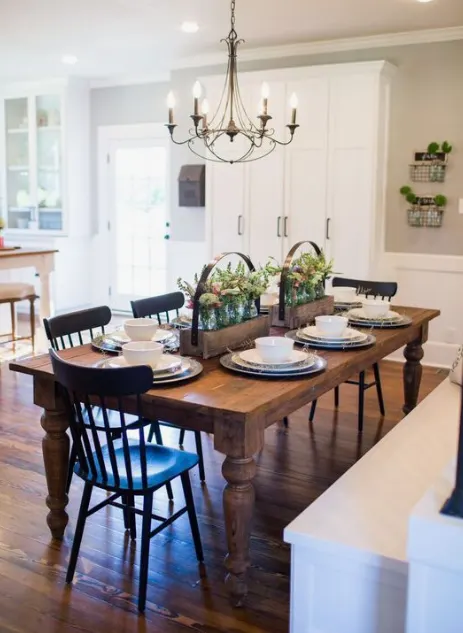 Vote on the Farmhouse Dining Room for our home. How will we finish our raw wood table?