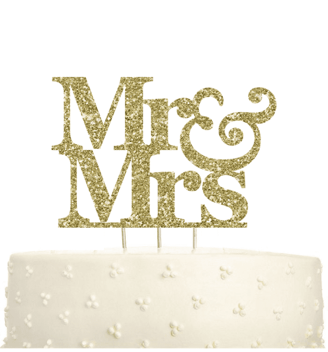 Mr. and Mrs. Cake Topper