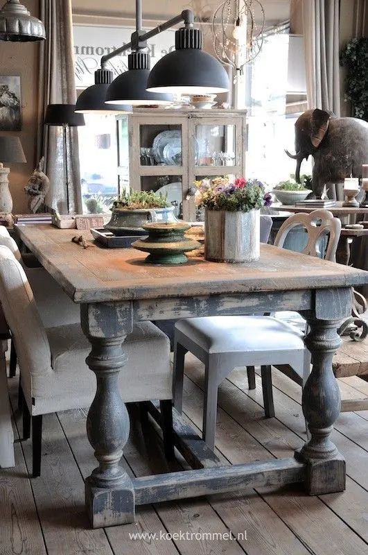 Vote on the Farmhouse Dining Room for our home. How will we finish our raw wood table?