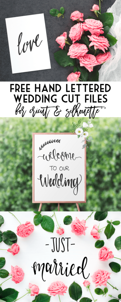 Free Cut Files - Wedding cut files for Cricut and Silhouette machines. Three files for commercial or personal use.
