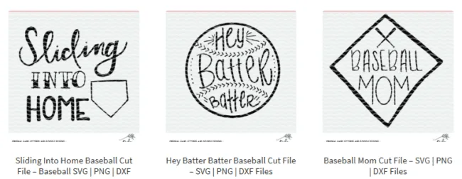 Baseball cut files for Silhouette and Cricut - SVG, PNG and DXF files.