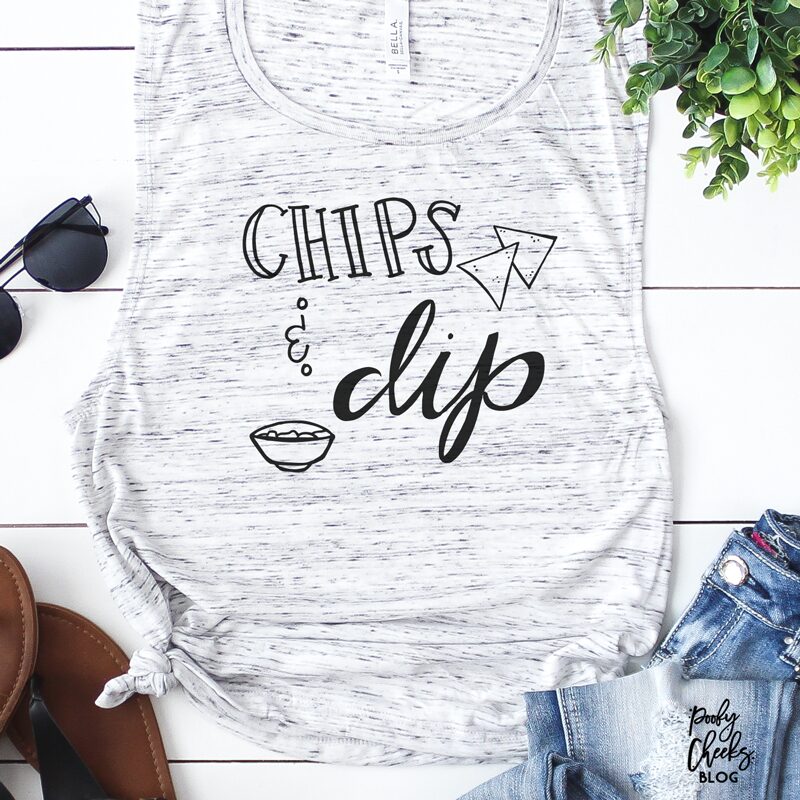 Chips and Dip Cut File - get the free cut file for Silhouette and Cricut machines. Free Cricut Designs and Free Silhouette Designs on poofycheeks.com