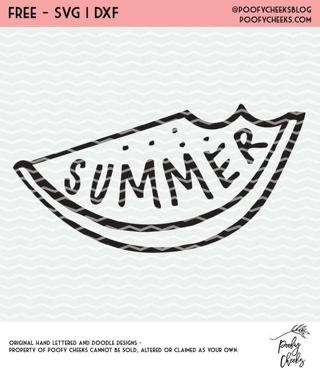 Summer watermelon SVG and DXF for Cricut and Silhouette users. Free cut file in time for summer fun.