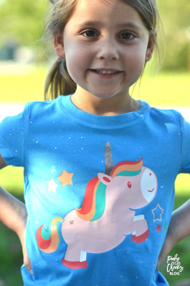 DIY Unicorn Shirt - A Unicorn shirt made with HTV and a Silhouette or Cricut.
