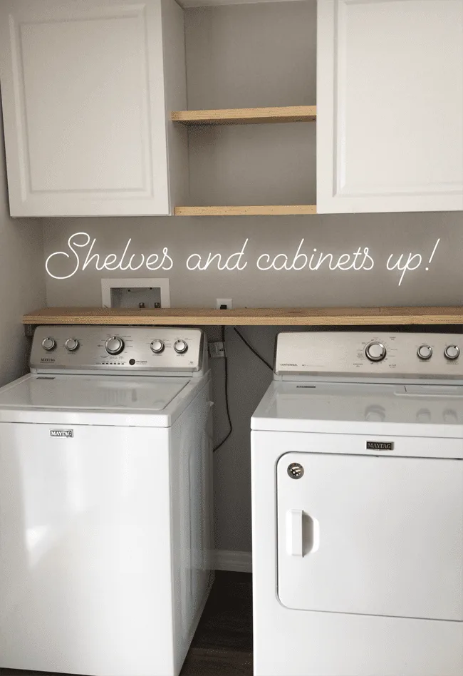 Laundry Room Storage Solutions - Add cabinets and shelving above washer and dryer for storage and organization.