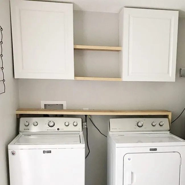 Shelf above washer online dryer