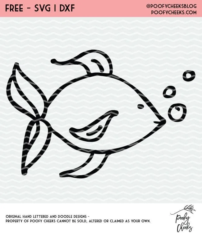 Fishy, fishy cut file. Cut file for Silhouette and Cricut cutting machines. Grab free cut files from PoofyCheeks.com